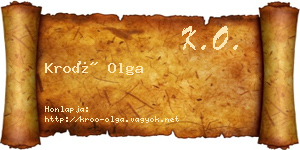 Kroó Olga névjegykártya