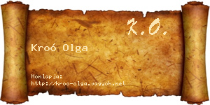 Kroó Olga névjegykártya
